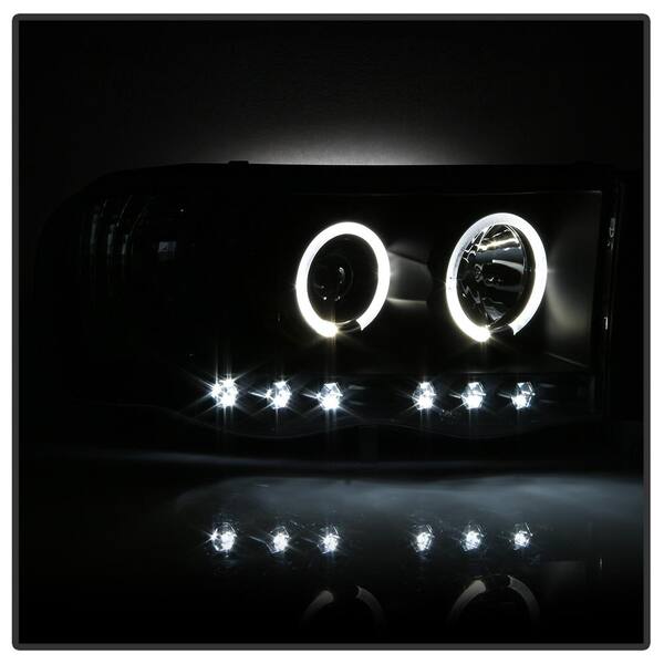 Dodge Ram 1500 02-05 / Ram 2500/3500 03-05 Projector Headlights - LED Halo  - LED ( Replaceable LEDs ) - Black