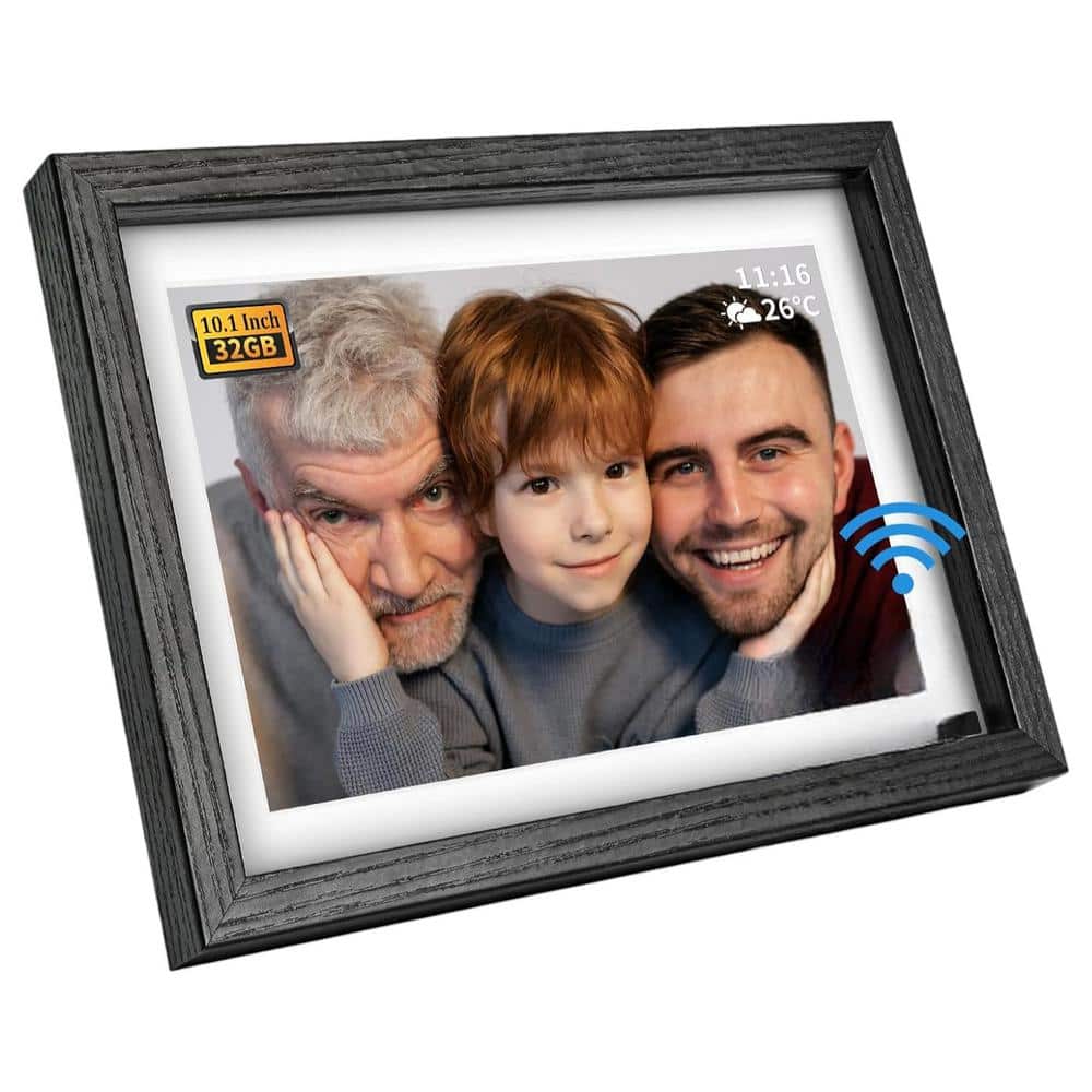 10 in. Wood Frame WiFi Digital Photo Frame with 32GB Storage, Touch Screen and Motion Sensor in Black price history on PriceWatchPro