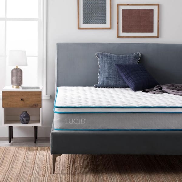 LUCID 9in. Firm Innerspring Pillow Top Queen Mattress