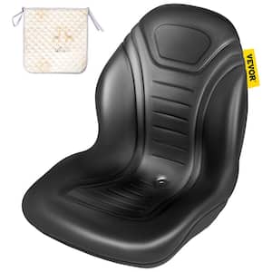 18.8 x 23.1 x 20.6 in. Universal Tractor Seat Replacement with Central Drain Hole Compact High Back Mower Seat, Black