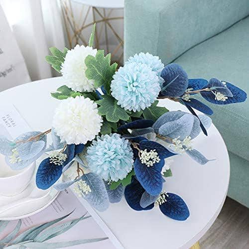 Cubilan 13 .78 in. H Blue Artificial hydrangea Flowers in Pot