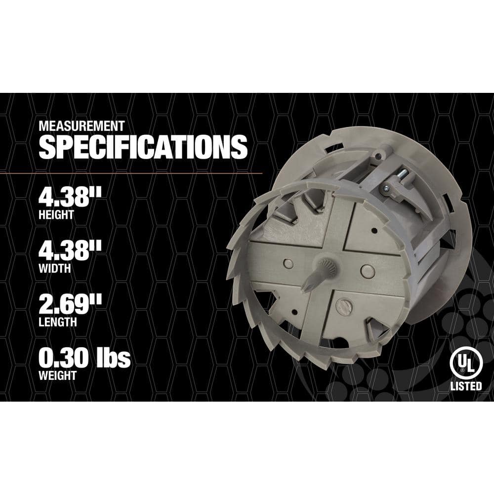 Gray Polycarbonate Round Ceiling/Wall Electrical Box with Hole Saw