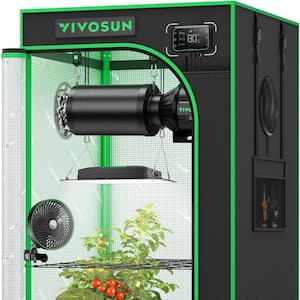 2 ft. x 2 ft. P224 Black Plus Smart Grow Tent Kit with 100W LED Grow Light and Enhanced Ventilation System