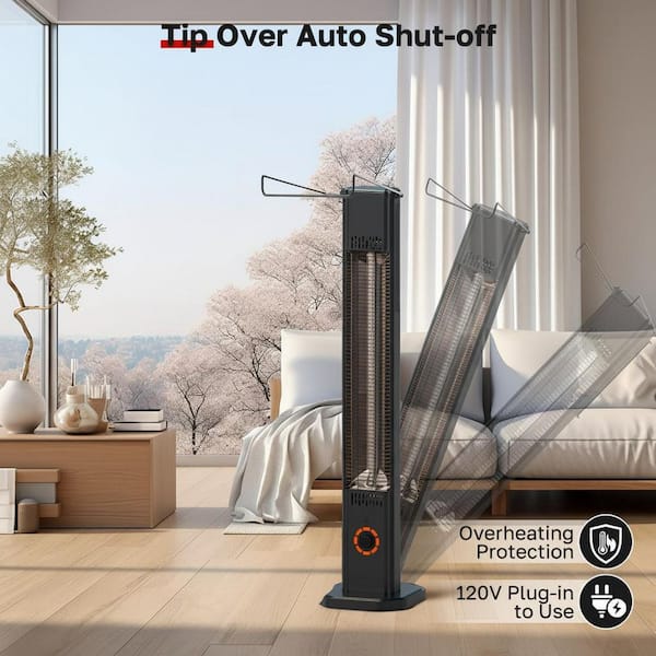 SenQWFa 1500 BTU Electric Infrared Heater Freestanding Wall Mount