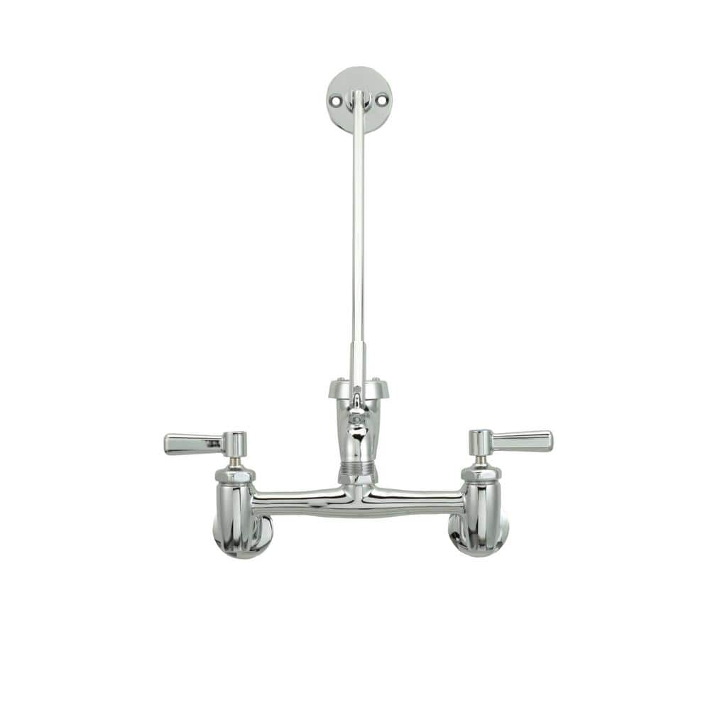 UPC 670240792821 product image for 2-Handle Wall-Mount Sink Utility Faucet in Chrome | upcitemdb.com