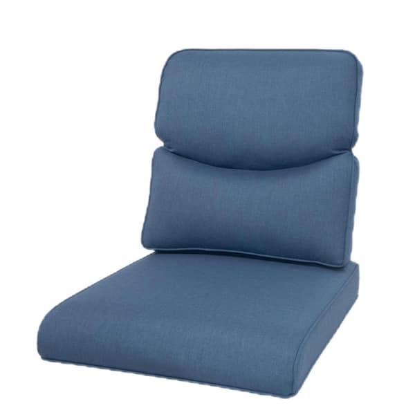 Gymojoy 22 in. x 25 in. 2-Piece Deep Seating Outdoor Lounge Chair Replacement Cushion and Back Pillow in Blue