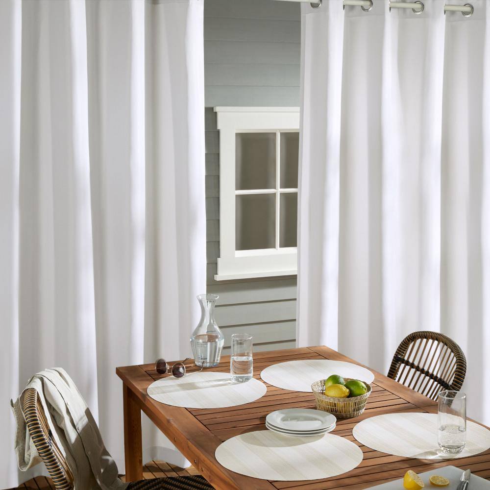 Winter White Polyester Light Filtering Grommet Curtain Panels, 54"x108"