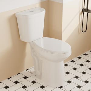 21 in. Tall 2-Piece 1.1/1.6 GPF Dual Flush 12 in. Rough in Elongated Raised Toilet in White, Soft Close Seat Included