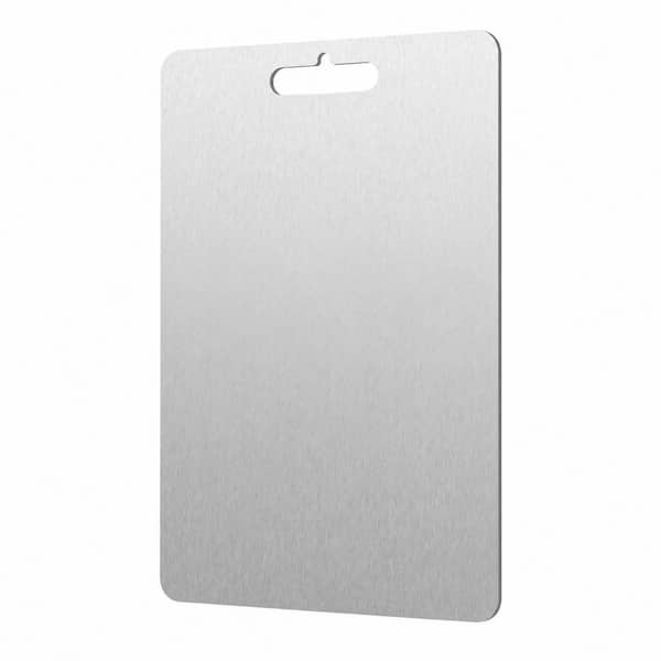 Double-Sided Titanium Cutting Board, 14 x 10 in. Stainless Steel Chopping Board, Non-Toxic, Dishwasher Safe