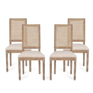 Beckstrom Beige and Natural Upholstered Dining Chair (Set of 4)