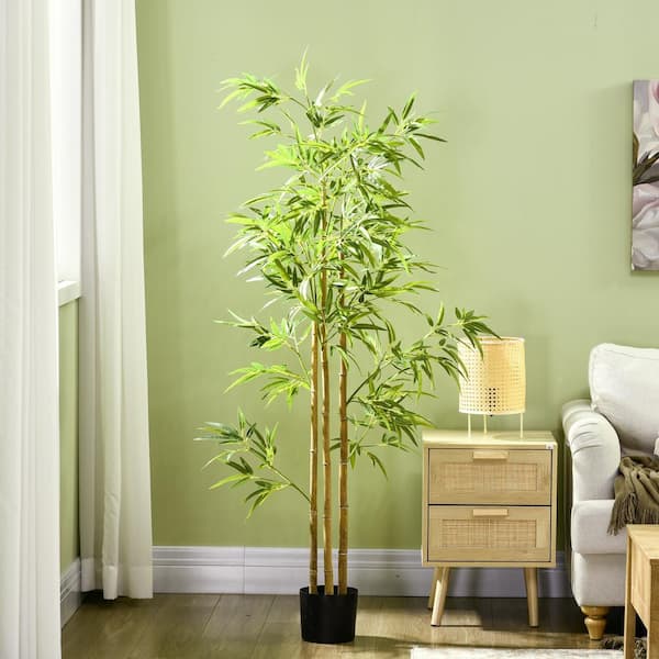 Modern Classic 6 ft. Green Artificial Bamboo Tree in Pot for Home