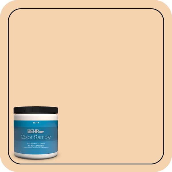BEHR PREMIUM PLUS 8 oz. #PPL-42 Warm Apricot Satin Enamel Interior/Exterior Paint & Primer Color Sample