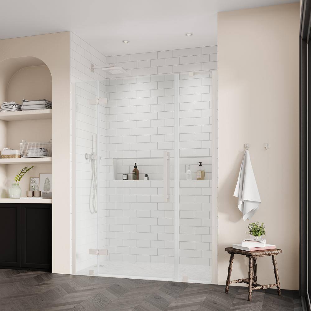 Tampa 58'' W 72'' H Frameless Satin Nickel Shower Kit