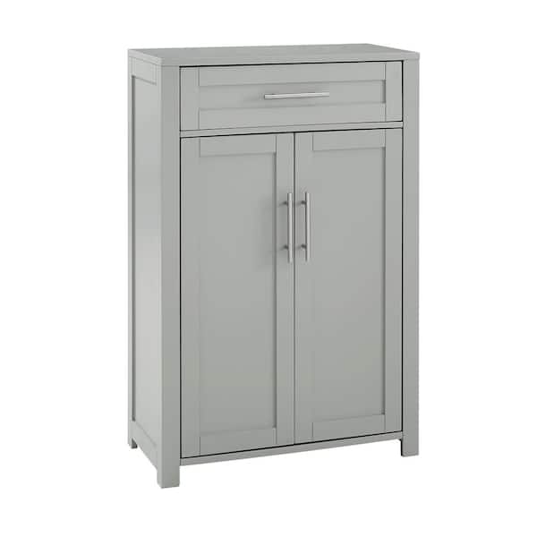 CROSLEY FURNITURE Savannah 23.88 in. W x 11.75 in. D x 36 in. H Linen Cabinet in Gray