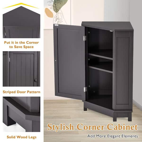 Bathroom Floor Storage Cabinet, Solid Wood Floor Cabinet