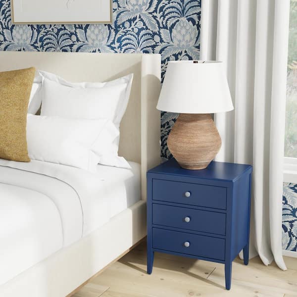 East At Main Jean Navy Acacia Side Table TT-VC-YK339-NV - The Home