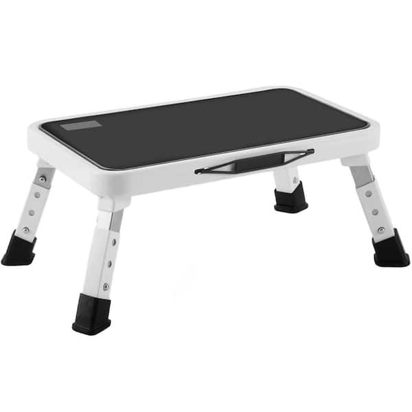 1-Step Aluminum Step Stool, 3-Height Adjustable Folding Step Ladder with Non-Slip Platform, 330 lbs Capacity for Home