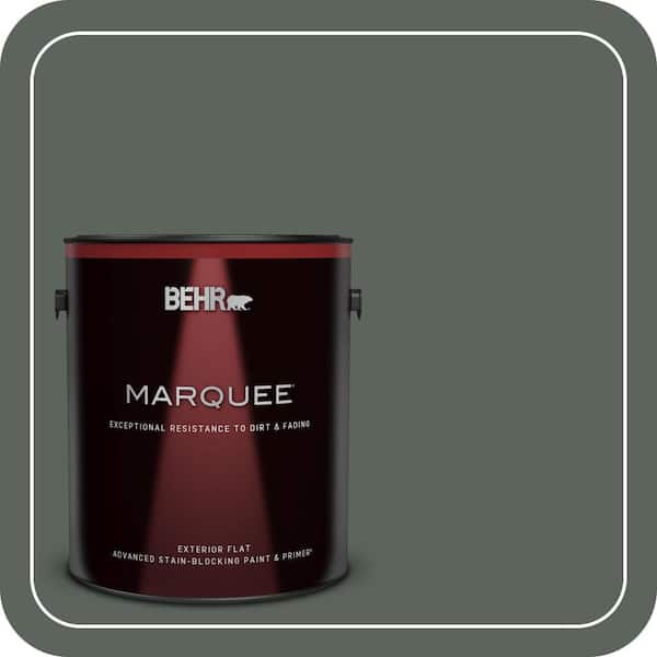 BEHR MARQUEE 1 gal. #PPF-45 Woodland Moss Flat Exterior Paint & Primer