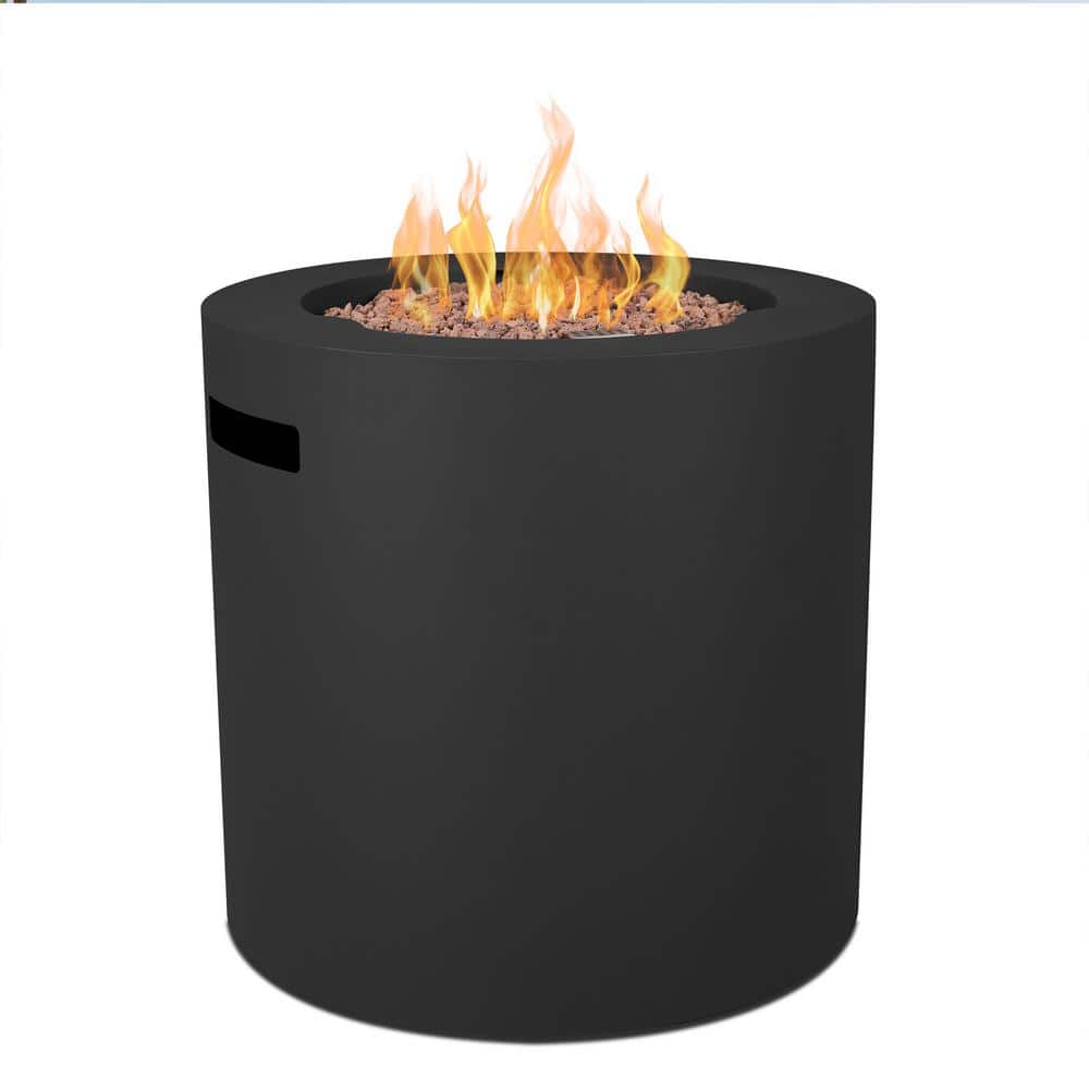 Hephaestus 24" Black Steel Round Propane Fire Pit Table