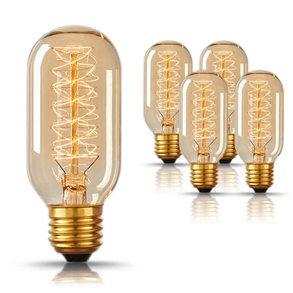 40-Watt Equivalent Vintage T45 Dimmable E26 Base Incandescent Edison Light Bulb 2700K (4-Pack) price history on PriceWatchPro