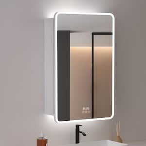 Aura 24 in. W x 36 in. H Medium Rectangular Aluminum Recessed/Surface Mount Dimmable Medicine Cabinet with Mirror