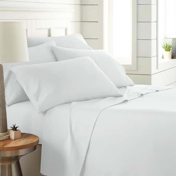 Southshore Fine Linens Vilano Series 21 in. Extra-Deep Pocket 6-Piece White Microfiber California King Sheet Set