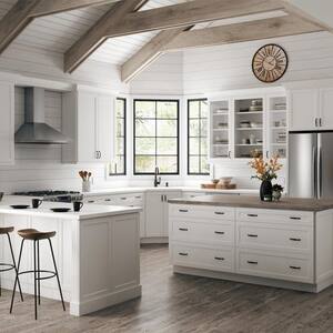 Designer Series Melvern Assembled 36x34.5x23.75 in. Full Height Door Base Kitchen Cabinet in White