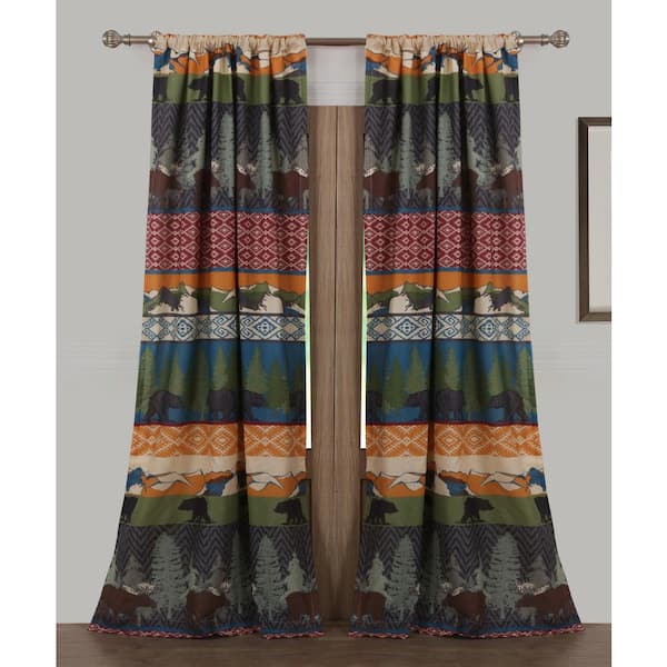 Unbranded Multi Colored Southwestern Rod Pocket Sheer Curtain - 42 in. W x 84 in. L