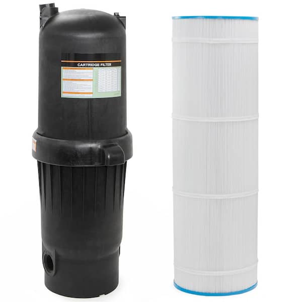 175 sq. ft. In-Ground Above-Ground Pool Cartridge Filter with Pressure Gauge