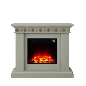 46 in. Freestanding Electric Fireplace in Cement Ash