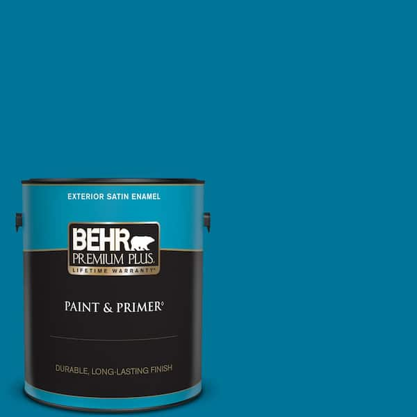 BEHR PREMIUM PLUS 1 gal. #P490-7 Mayan Treasure Satin Enamel Exterior Paint & Primer