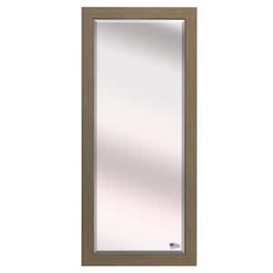 Oversized Champagne Wood Beveled Glass Modern Mirror (70.5 in. H X 30 in. W)