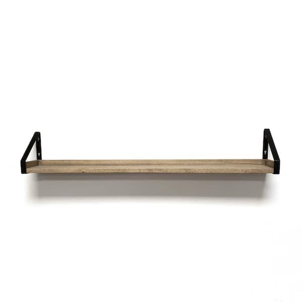 inPlace 36 in. W x 5 in. D x 6 in. H Real Wood Rustic Farmhouse Natural Driftwood Finish Decorative Wall Shelf Ledge