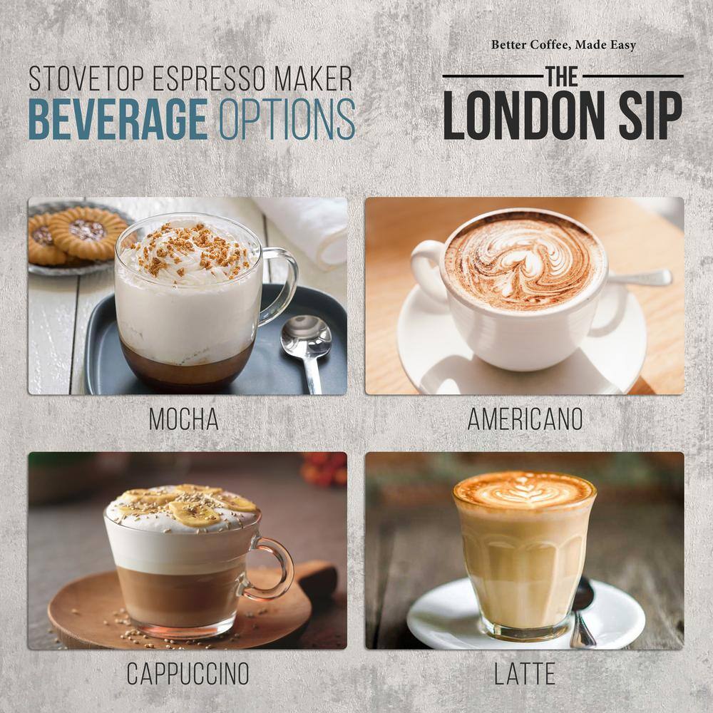 Copper and Stainless Steel 6-Cup Stovetop Espresso Maker