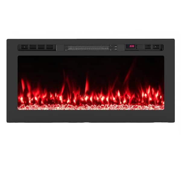 36 in. WiFi Electric Fireplace Insert Heater Wall-Mount or Recessed 5100 BTU Smart Control