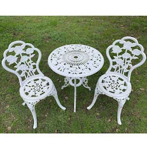 3-Piece Outdoor Bistro Set Cast Aluminum Bistro Table and