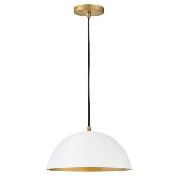 LARK Lou Matte White Shaded Pendant Light