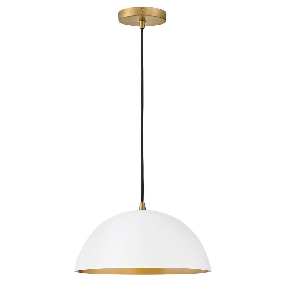 LARK Lou Matte White Shaded Pendant Light 83307MW The Home Depot