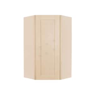 Lancaster Shaker Assembled 24x42x15 in. Wall Diagonal Corner Cabinet with 1-Door 3-Shelves in Stone Wash
