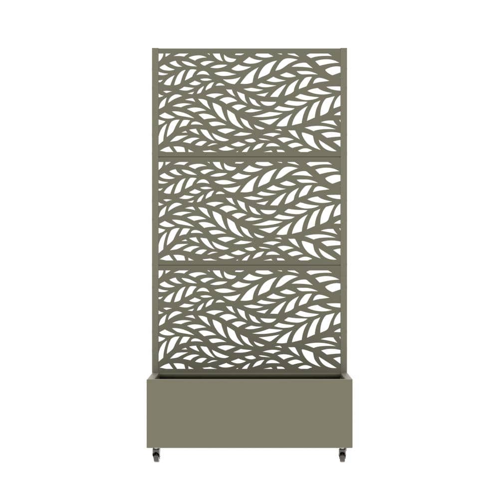 "72"" H x 35"" W Oliven Gray Metal Raised Planter Box with Trellis, Privacy Screen & Vertical Garden for Patio Decor" price history on PriceWatchPro