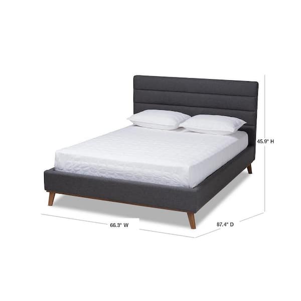 Baxton Studio Erlend Dark Gray Queen Platform Bed 156 9102 HD