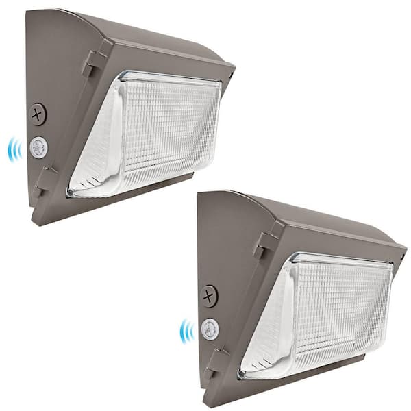 LUXRITE 400W Equivalent Integrated LED Brown Dusk to Dawn Wall Pack Light 72W-120W Tunable 16200LM 3CCT IP65 UL DLC 2 Pack