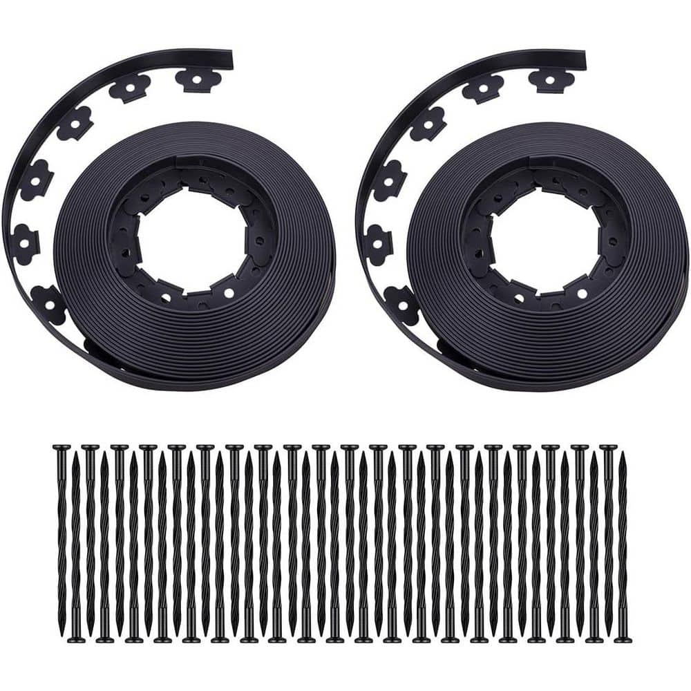 100 ft. Lawn Edging Kit with 60 Stakes, 1.5 in. Tall, Black price history on PriceWatchPro