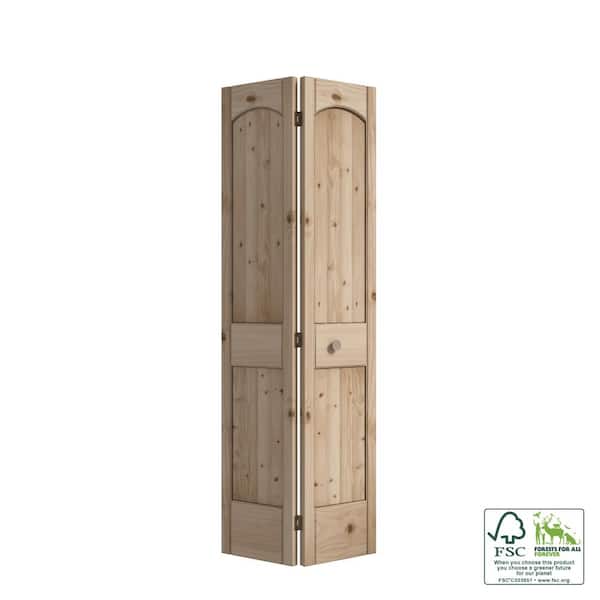 mineral Gymnast svamp eightdoors 36 in. x 80 in. x 1-3/8 in. 2-Panel Arch Top V-Groove Knotty  Pine Bi-Fold Door with Hardware Included-100688005803635 - The Home Depot