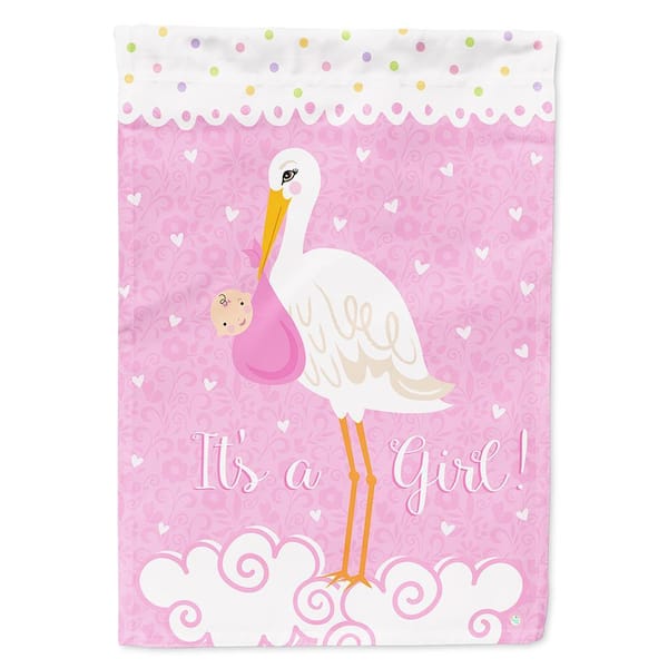 28 in. x 40 in. Polyester It's a Baby Girl Flag Canvas House Size 2-Sided Heavyweight