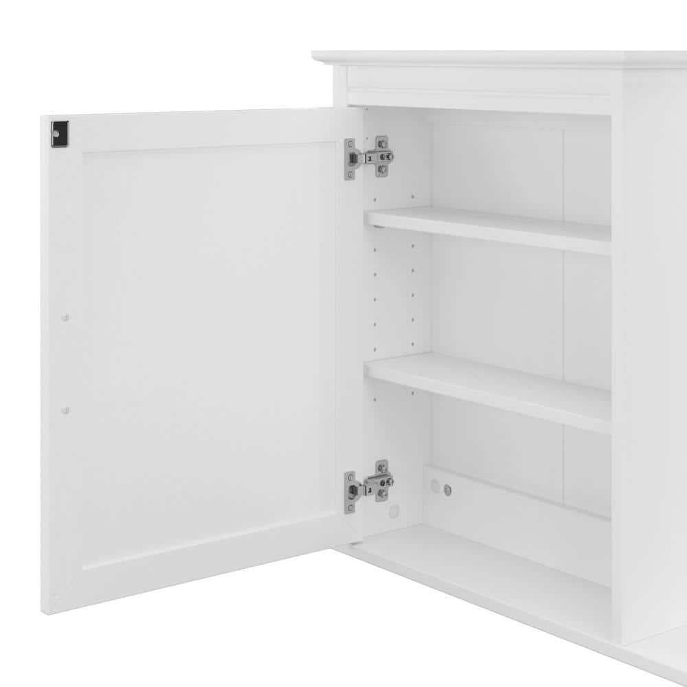 White Ash Engineered Wood Bathroom Vanity Sink with Mirror