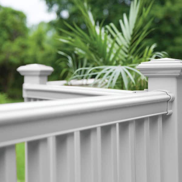 8 ft. x 42 in. White Vinyl Bella Premier Series Rail Kit with Square Balusters