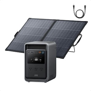 Solix S2000 Solar Generator w/ 200W Bifacial Solar Panel, 1,500-Watt/ 2,010Wh Portable Power Station, Push Button Start