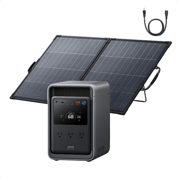 Solix S2000 Solar Generator w/ 200W Bifacial Solar Panel, 1,500-Watt/ 2,010Wh Portable Power Station, Push Button Start