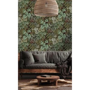 Green Bold Living Walls Botanical Shelf Liner Non-Woven Wallpaper Non-Pasted (57 sq. ft.) Double Roll